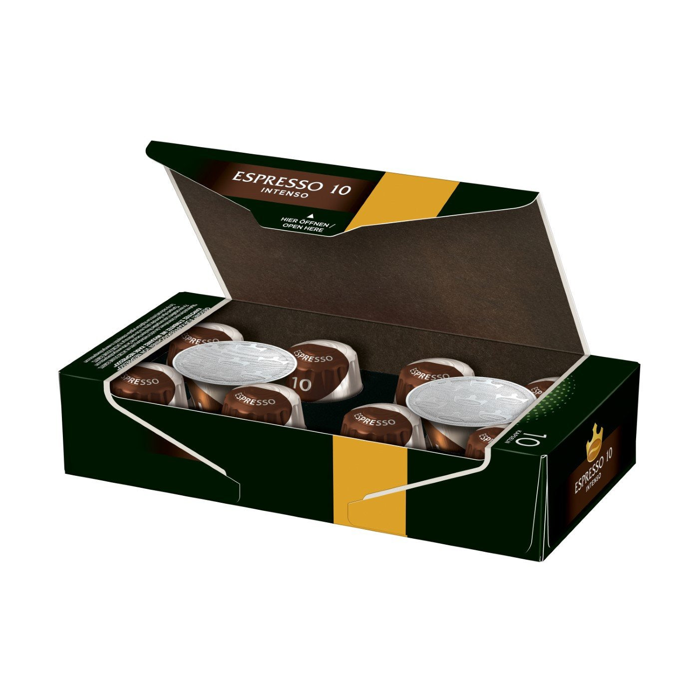 Jacobs Kapseln Lungo Intenso, Intensität 8 & Kapseln Espresso Intenso, Intensität 10,100 Nespresso®* compatible Kaffeekapseln, 10er Pack, 10 x 10 Getränke