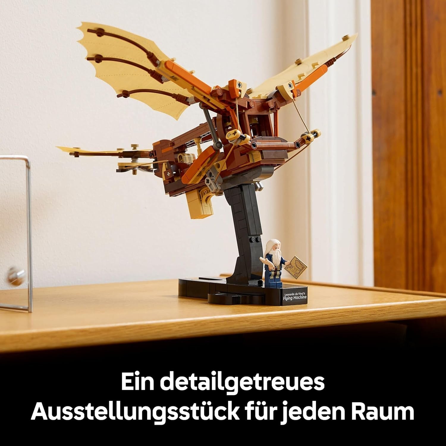 LEGO Icons Leonardo da Vincis Fluggerät mit schlagenden Flügeln - Incluant Minifigure & Ständer - Bauset für Erwachsene - Deko-Set für Zuhause - Giftidee - 10363