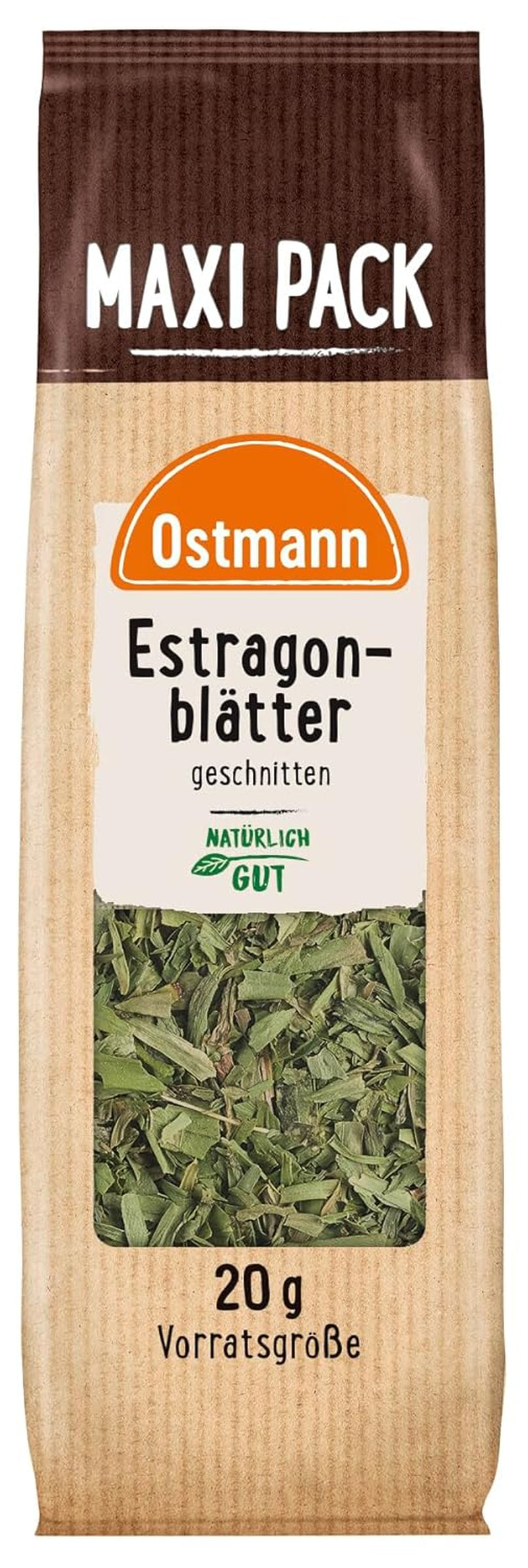 Ostmann Gewürze - Estragonblätter geschnitten | Zum Verfeinern von Salatsaucen, Gemüsegerichten et Remouladen | 20 g en sachet