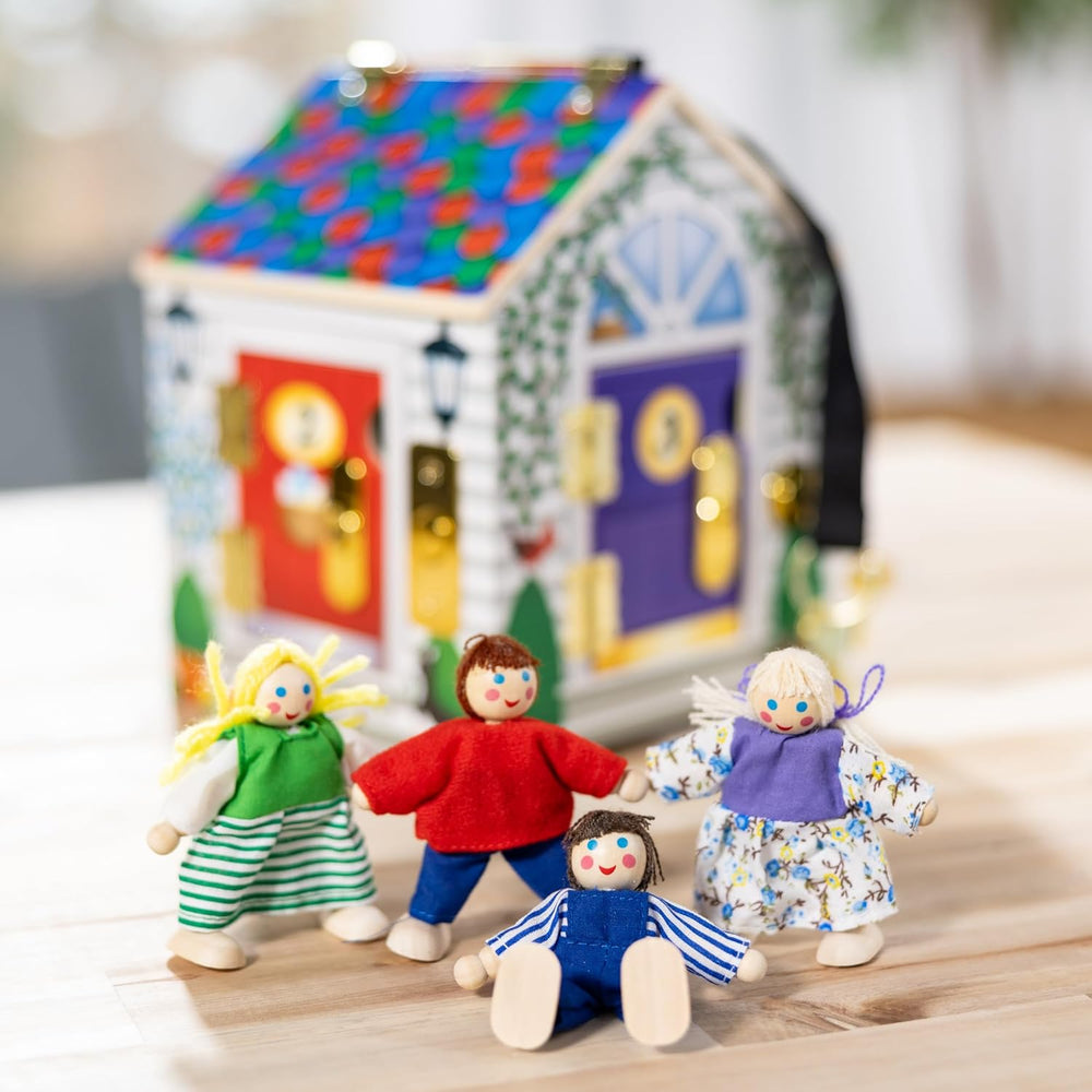 Melissa & Doug Maison de poupée en bois avec sons de cloches, multicolore, convient aux enfants de 3 ans et plus, garçons et filles