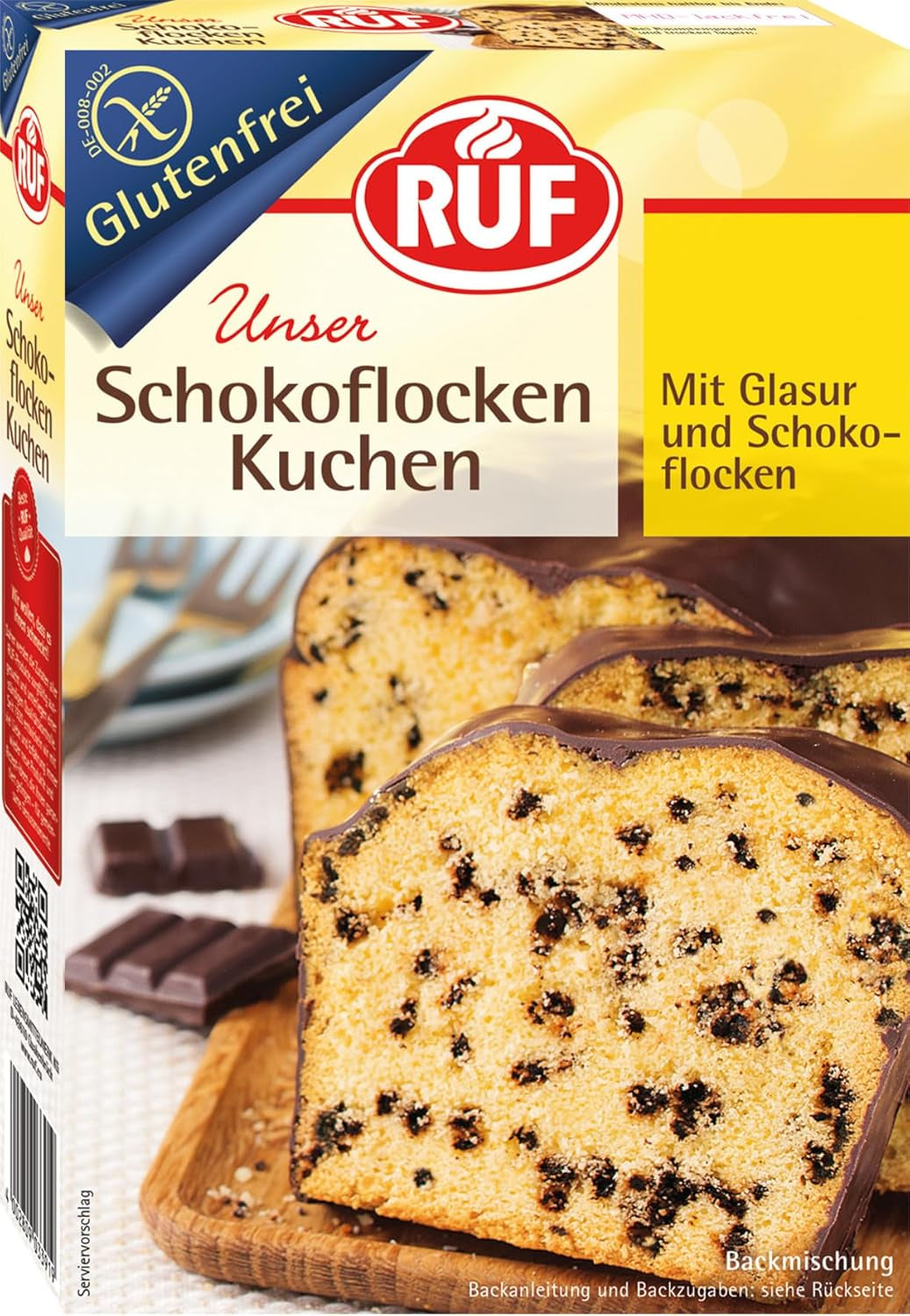 RUF Glutenfreie Muffins Schoko Mit Kakaoglasur, Backmischung Für Schokoladige American Style Muffins, Zöliakie Geeignet, Inkl. 12 Muffinförmchen Naty Shop 455 G (1Er Pack) Schokoflockenkuchen