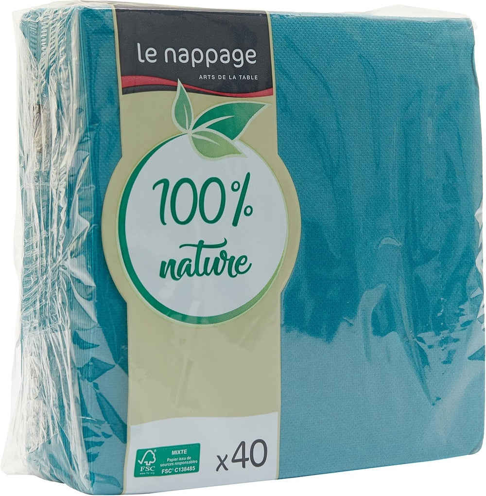 - Serviettes en papier Tex Touch - Noir - Serviettes certifiées Fsc® - Recyclables et Biodégradables - Lot de 40 grandes serviettes noires 38 X 38 Cm