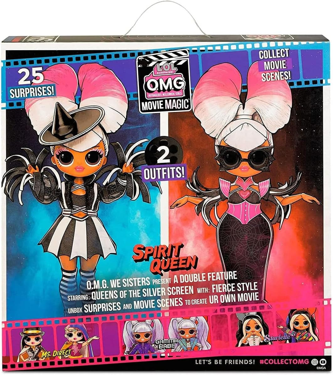 L.O.L. Surprise! 577928EUC OMG Movie Magic Spirit Queen-Modepuppe zum Sammeln mit 25 Überraschungen & Film/Theater-Spielset-Serie 1-Enthält Mode, Accessoires und mehr-Für Jungen und Mädchen ab 4+