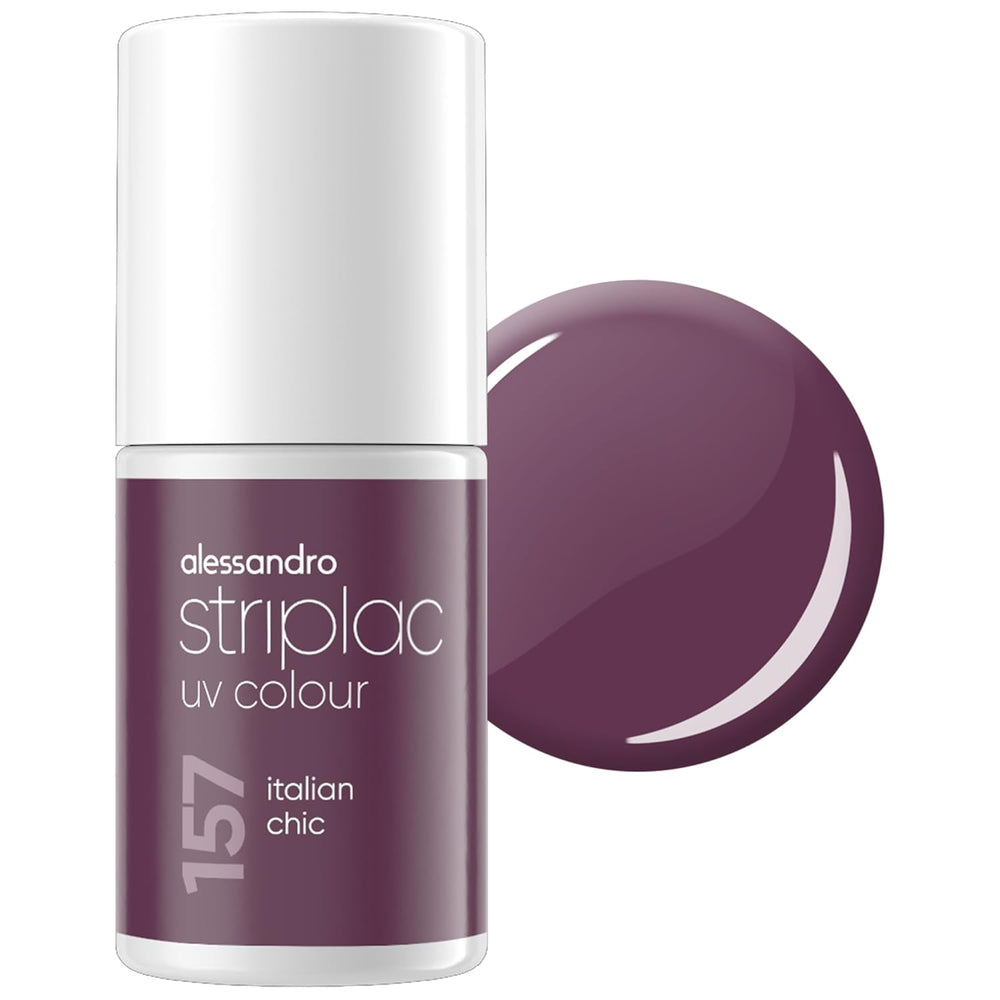 Vernis à ongles UV Alessandro Striplac Midnight Black – Délicat et longue tenue – S'enlève facilement grâce à la technologie Peel-Off Removal – Vegan et cruelty-free – 8 ml