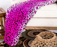Home Must Haves Queen/King Zebra Giraffe Safari Animal Print Toutes saisons Super doux et chaud Couverture de canapé Taille de lit Rose Polyester Rose Léopard Quilts & Quilts Naty Shop