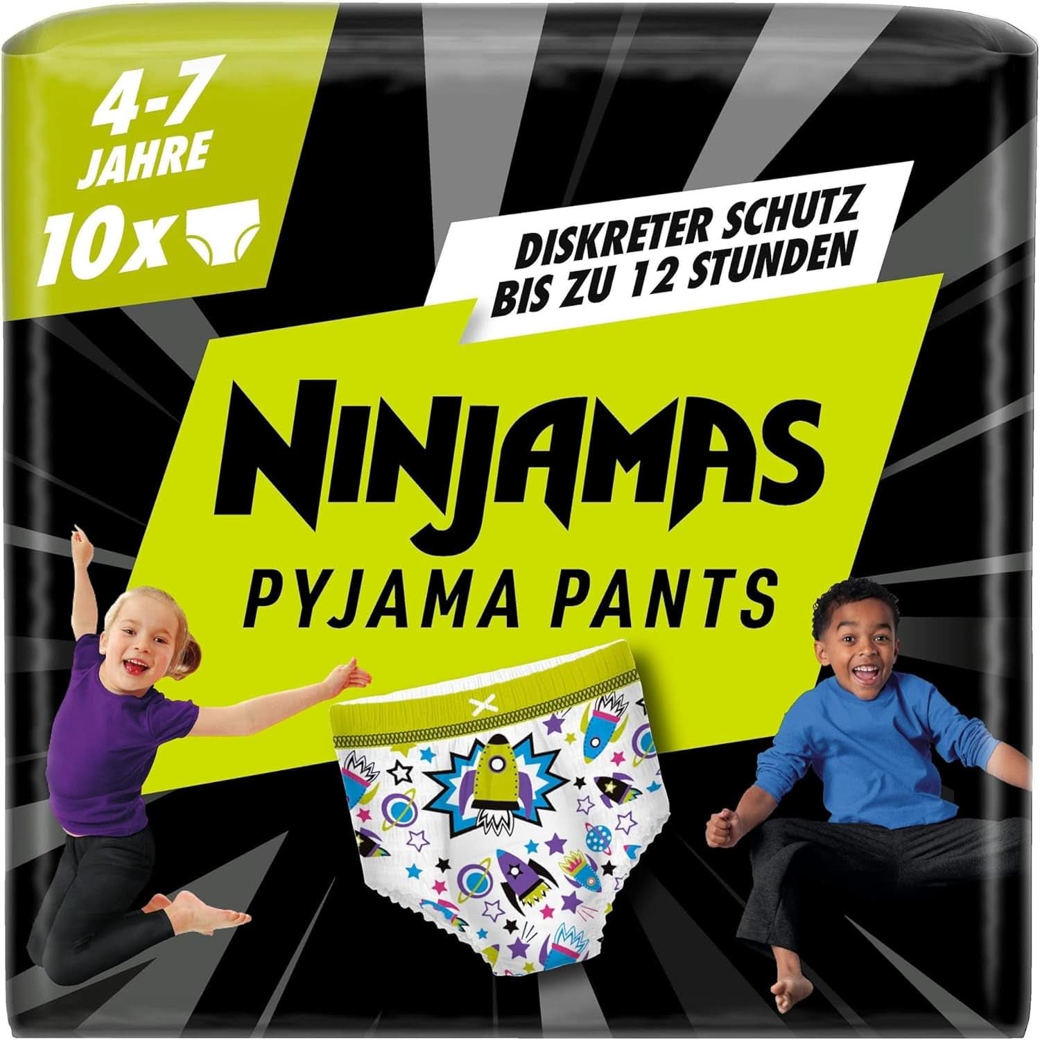 Pantalon de Pyjama Vaisseau Spatial Ninjamas 10 pièces Pantalon de Nuit Absorbant 7 Ans 17Kg-30Kg Mère et bébé Naty Shop 10 pièces Garçons 4-7 Ans