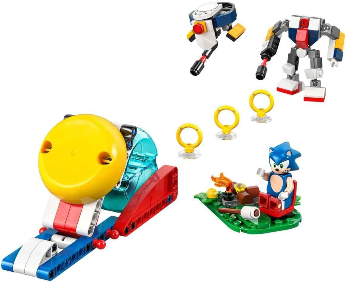 LEGO Sonic the Hedgehog: Sonic’s Campfire Clash Set, Collectible Building Toy with 4 Characters, Gold Rings and a Chaos Emerald, Gifts for Gamers, Boys & Girls Aged 7 Plus 77001