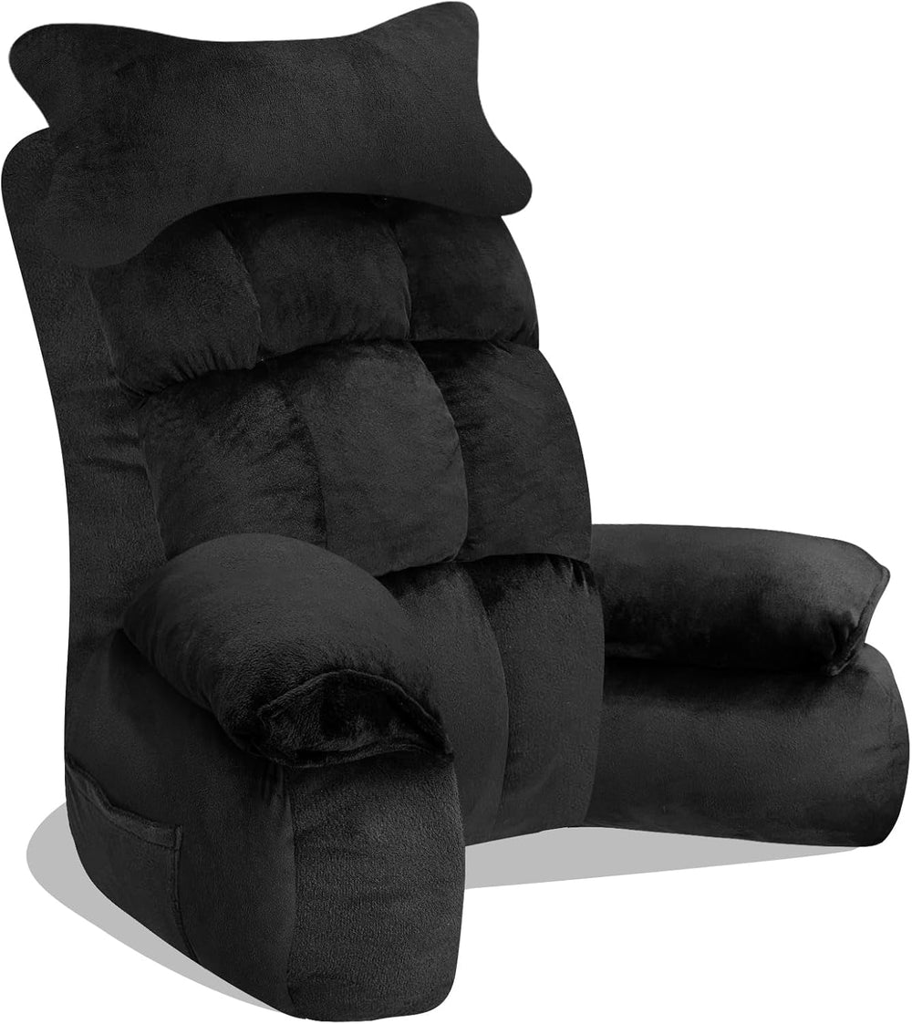 Pernă de citit pentru pat și canapea, pernă de spate pentru pat, pernă de citit cu spătar pentru adulți, confortabilă pentru a sta, a citi și a viziona televizorul pe podea sau pe canapea (Gri închis, 65 * 30cm)