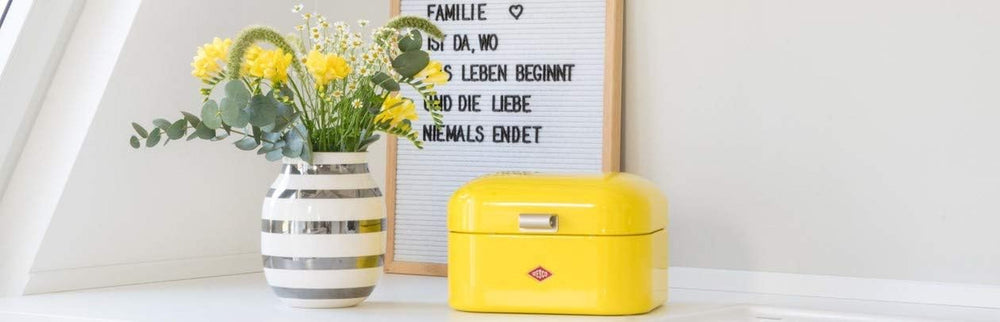 Wesco 235 001 Mini corbeille à pain Grandy 17 x 18 x 12 cm (L/l/H) rose, acier inoxydable Boîtes de conservation alimentaire Naty Shop