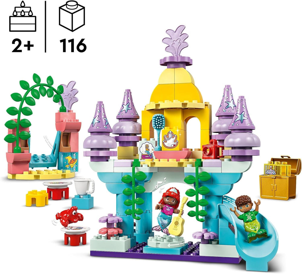 LEGO DUPLO | Disney Le palais sous-marin magique d'Ariel, jouet éducatif pour Ariel la sirène, château sous-marin pour les enfants de plus de 2 ans 10435 Jeux de construction Besuche den LEGO-Store
