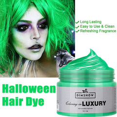 Cire capillaire temporaire verte, laque temporaire Crazy Green, boue semi-permanente lavable, coloration unique, pâte capillaire coiffante instantanée, couleur naturelle pour les fêtes, les activités et la teinture capillaire Halloween Naty Shop