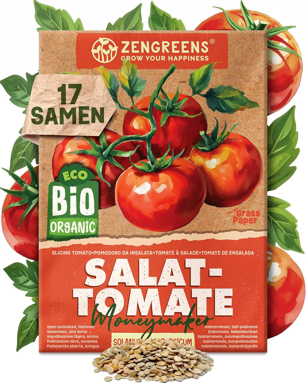 Graines de tomates biologiques dans un ensemble de 10 à 10 graines de tomates pour une culture facile dans le jardin, le balcon ou le parterre surélevé - Graines de plantes - Semis