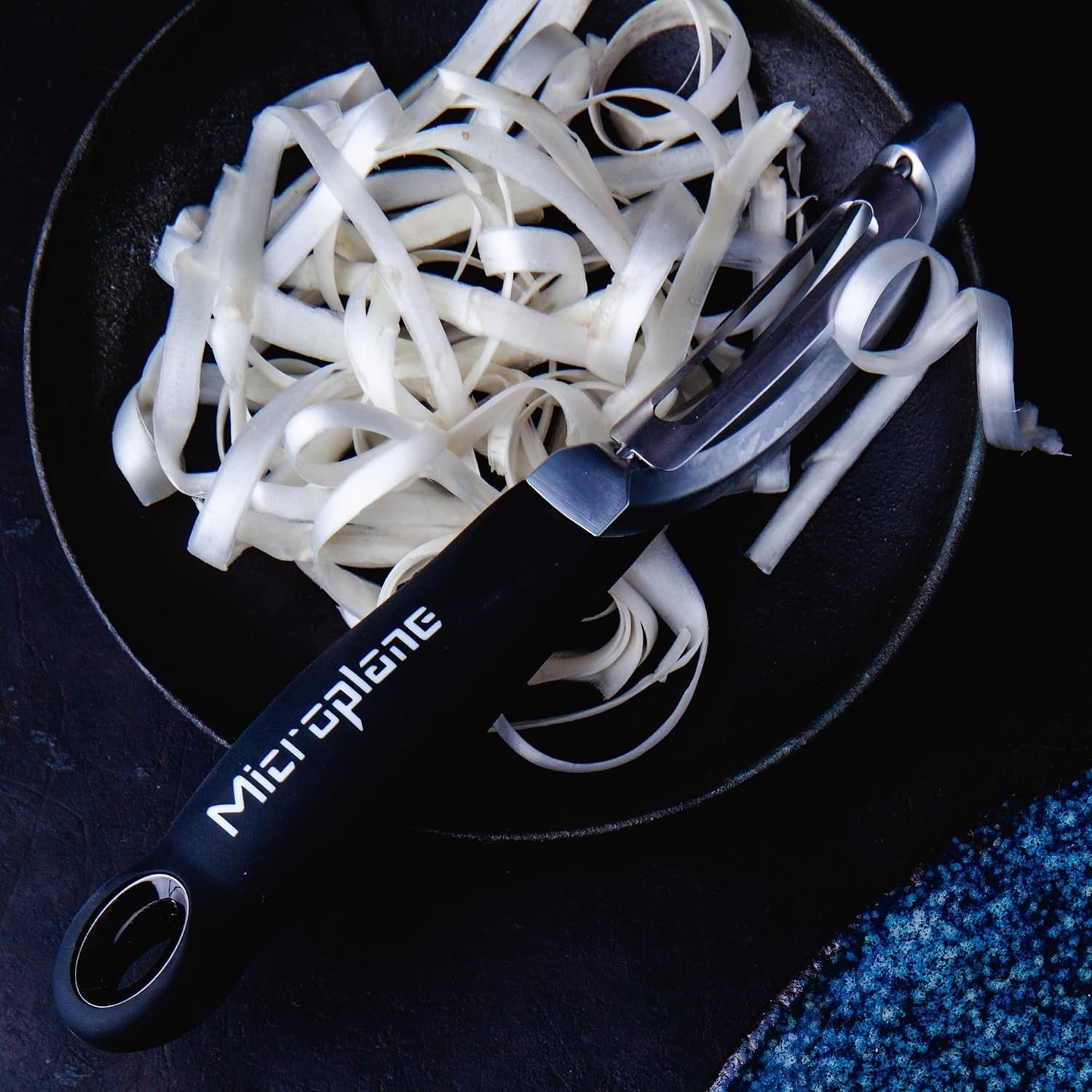 Naty Shop Microplane Éplucheur ambidextre professionnel à double lame en acier inoxydable