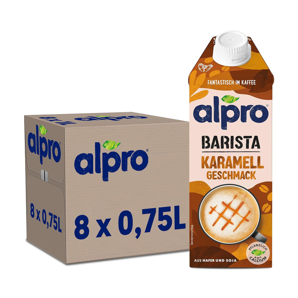 Alpro Barista Karamell – Zum Aufschäumen – Von Natur sans lactose – 8 x 750 ml – Haltbar