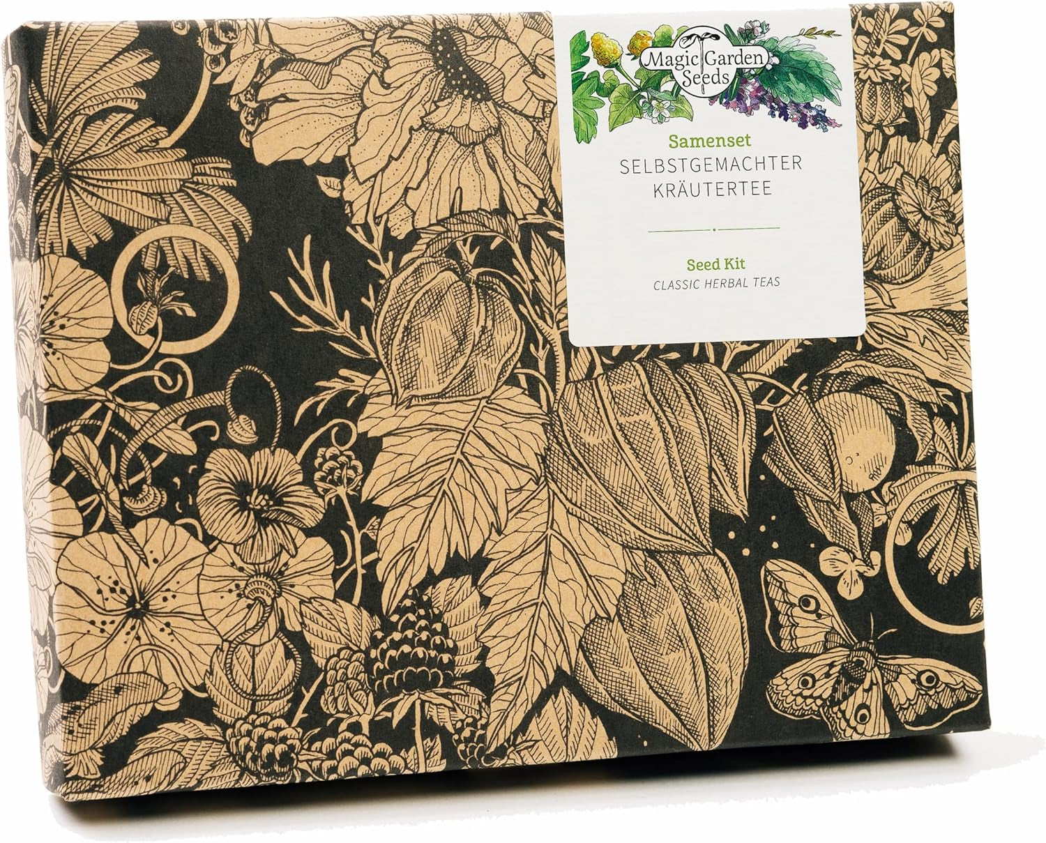 Magic Garden Seeds - Selbstgemachter Kräutertee - Samen Geschenk Set Mit 6 Wohltuenden Kräutersorten - Anzuchtset Mit Pfefferminze, Zitronenmelisse, Salbei, Bergminze, Eisenkraut Und Gewürzfenchel