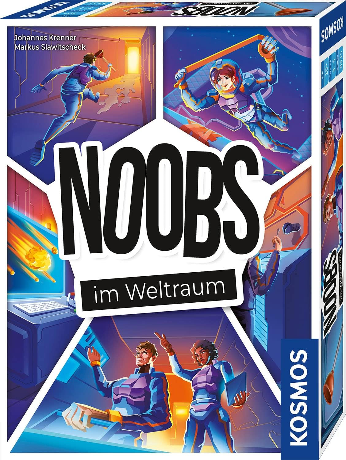Kosmos 683771 Noobs - In Space, Master Space Missions Together, Jeu de cartes communicatif amusant, 3 à 5 joueurs, à partir de 10 ans, Jeu de fête, Jeu de voyage, Souvenir, Petit cadeau