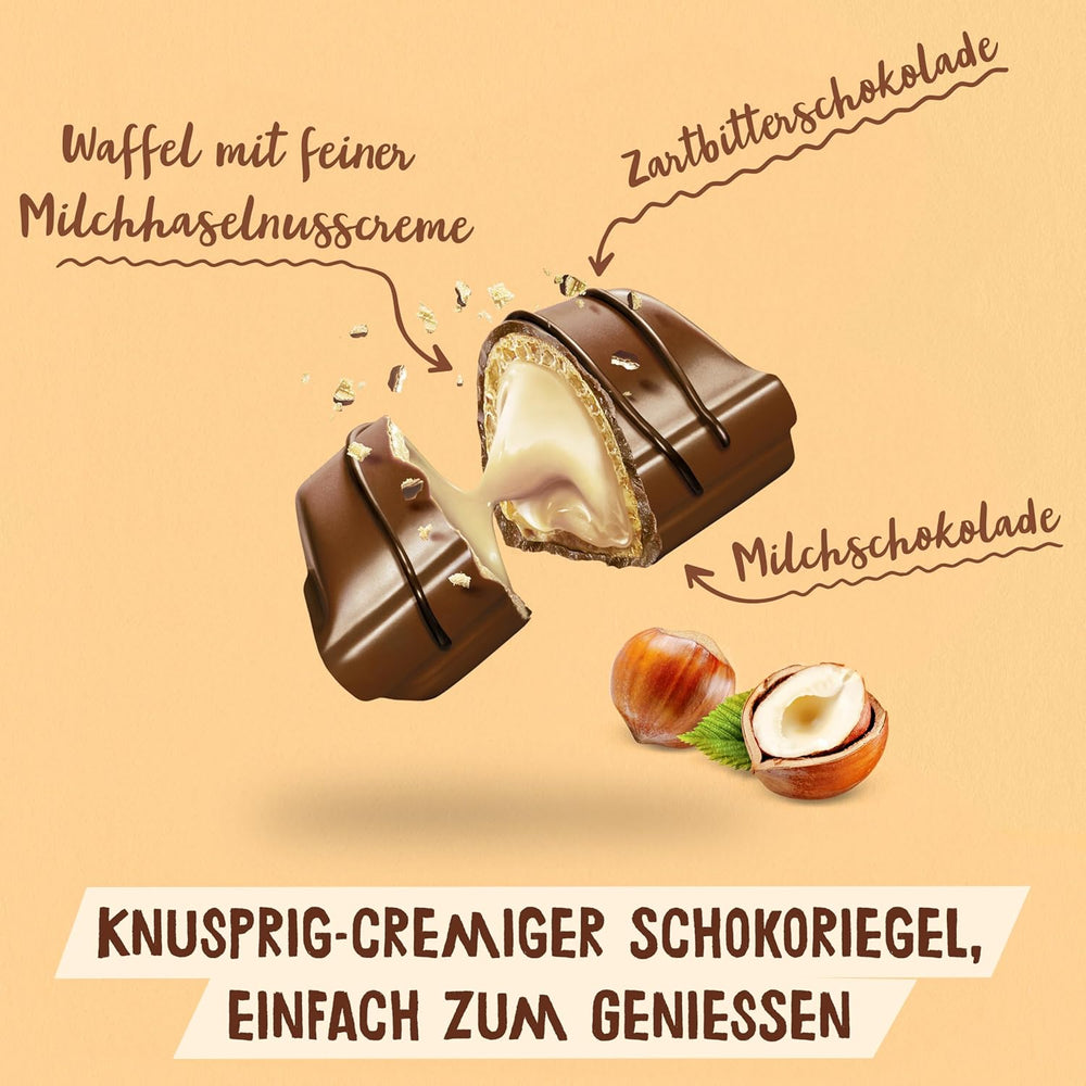 Kinder Bueno Mini - Gaufrettes croquantes au chocolat, crème de lait et noisettes et chocolat au lait fin - Friandises de carnaval - 1 sachet de mini barres emballées individuellement (1 x 108 g)