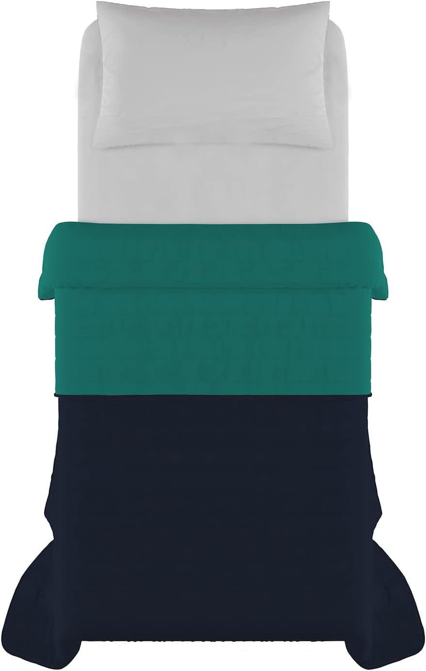 Lenjerie de pat italiană Estivo pat simplu, lenjerie, Aqua, 170 X 270 Cm Plapumi si pilote Naty Shop