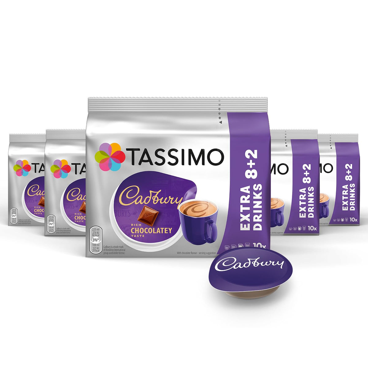 Tassimo Kapseln Cadbury Kakao, 5 x 10 tampons, 50 Kakaokapseln