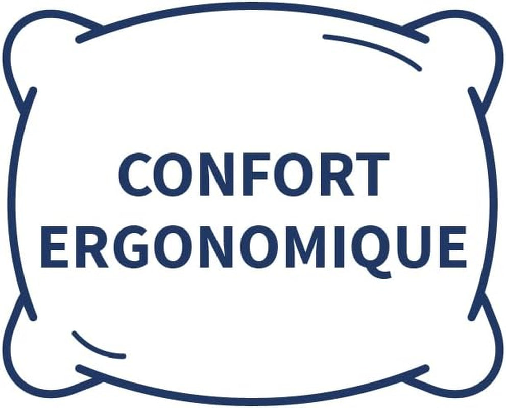 Bleu Calin Eponge plate en mousse à mémoire de forme et fibre polyester, blanche 160 X 40 cm Oreillers standards Naty Shop