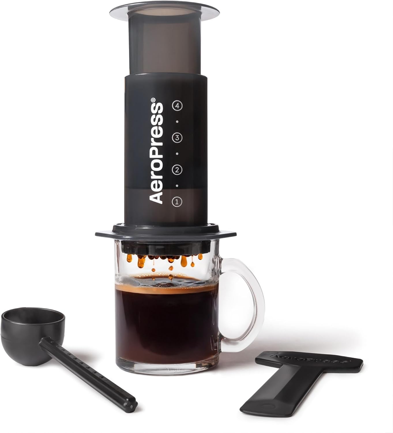 Machine à café et expresso originale AeroPress, cafetière portable de niveau Barista avec chambre, piston et filtres, machine à café et expresso rapide