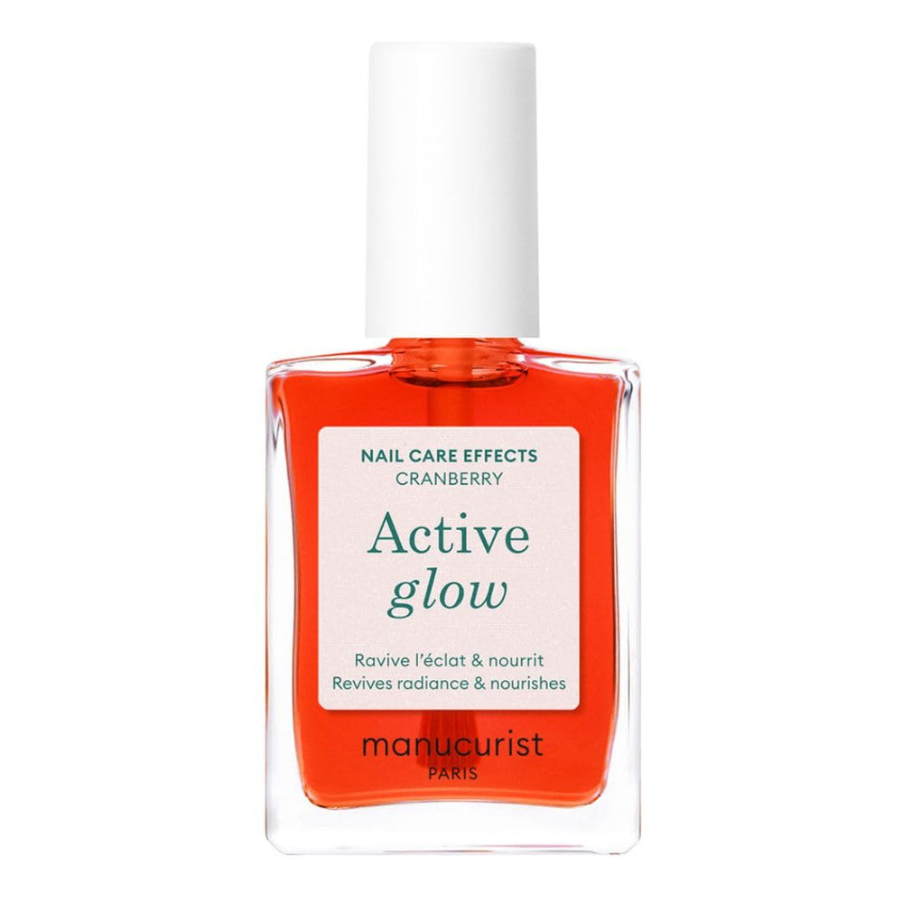 MANUCUIST Soin Ongles Réparateur Active Glow Framboise (Rose) Biosourcé : Amande Douce, Framboise, Vernis à Ongles Nourrissant et Brillant, Effet Rose Transparent - Vernis à Ongles Nude