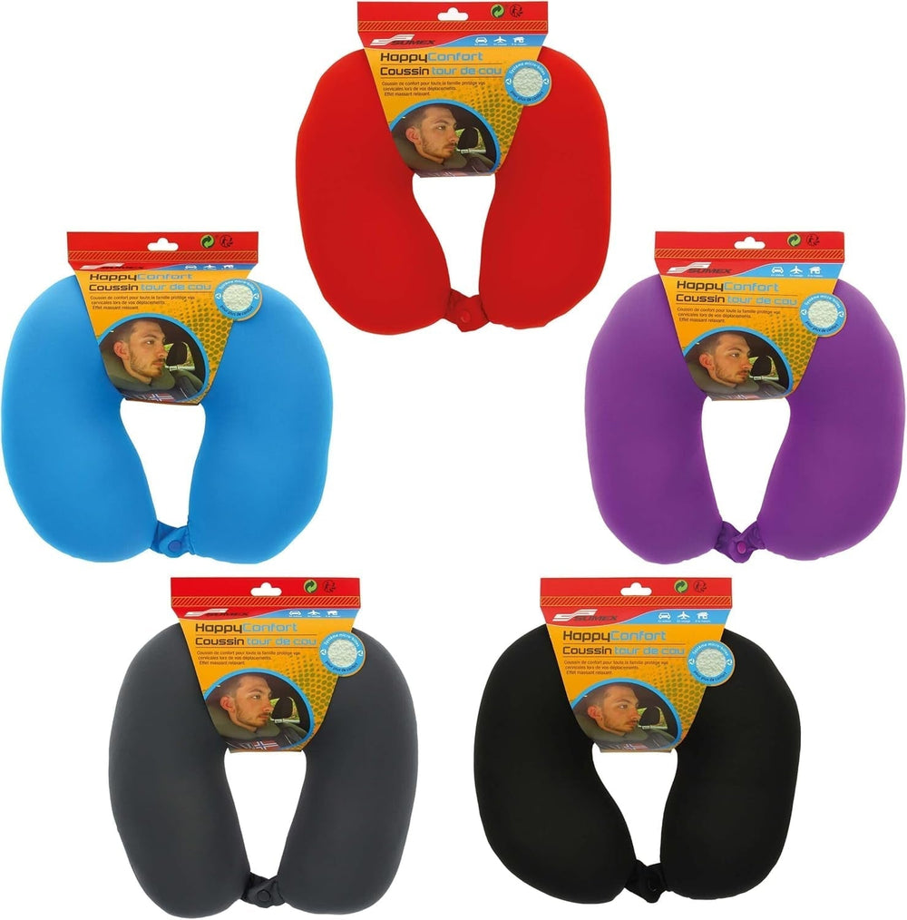 Sumex Oreiller de Voyage Oreiller Cervical pour Enfants et Adultes en Forme de U Ultra Doux Lavable Idéal pour Les Voyages Rouge Oreillers de Voyage Naty Shop