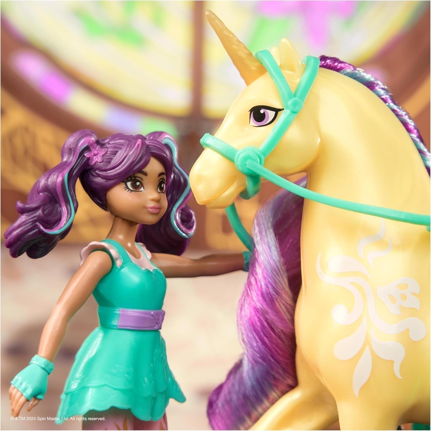 Unicorn Academy AVA și Unicorn Leaf Set - Figurine originale de aproximativ 12 cm înălțime din popularul serial Netflix Cu două accesorii și perii de păr Pentru jocuri de rol imaginative, pentru copii cu vârsta de 4 ani și peste Action figures Naty Shop