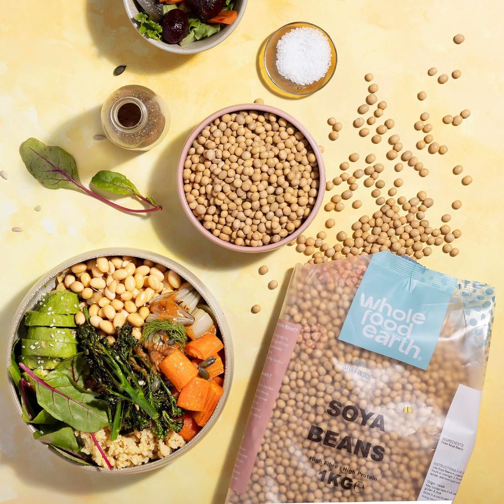 Soja Wholefood Earth - sans OGM - naturel - végétalien - sans produits laitiers - sans sucre ajouté 1 kg