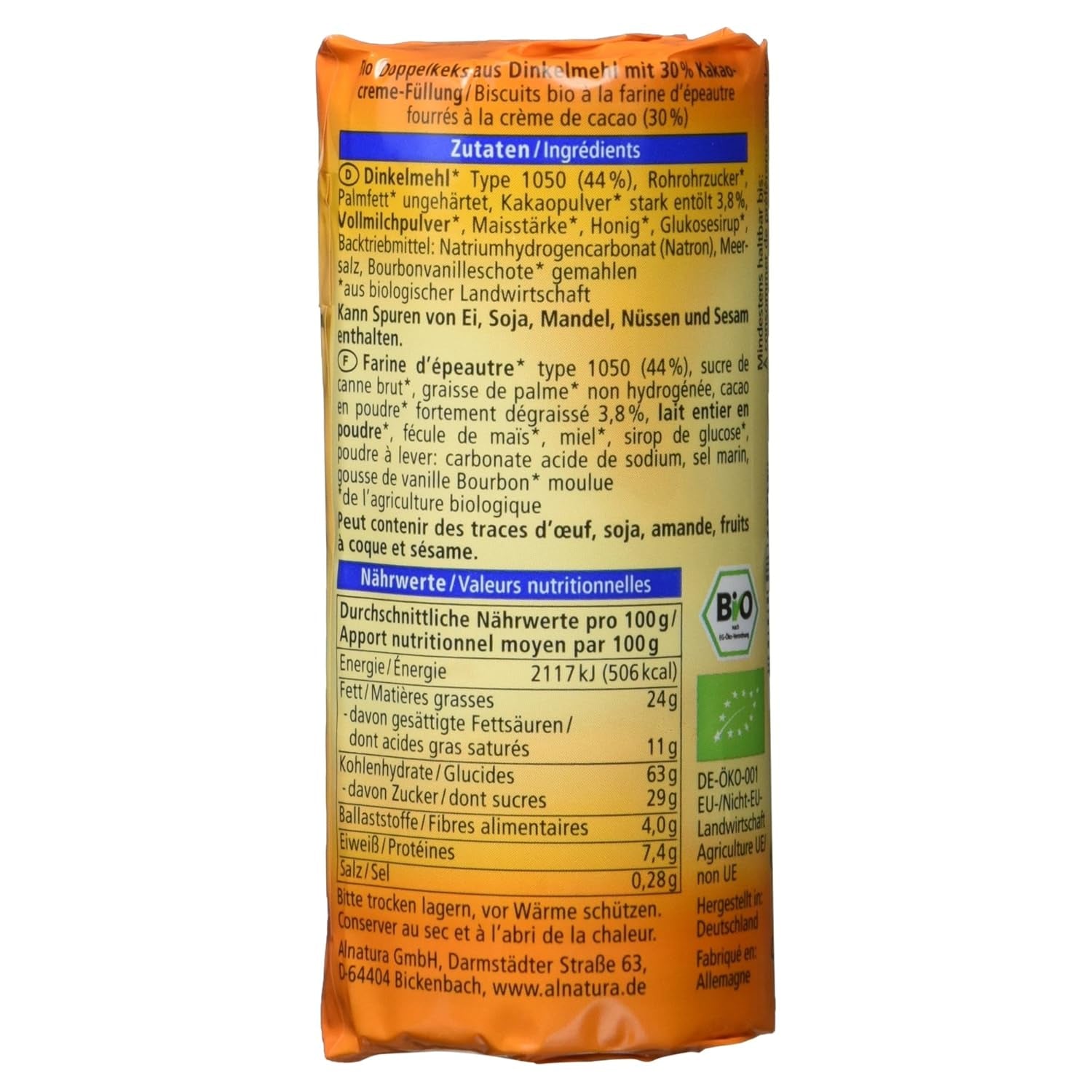 Biscuite duble cu speltă organică, 90g