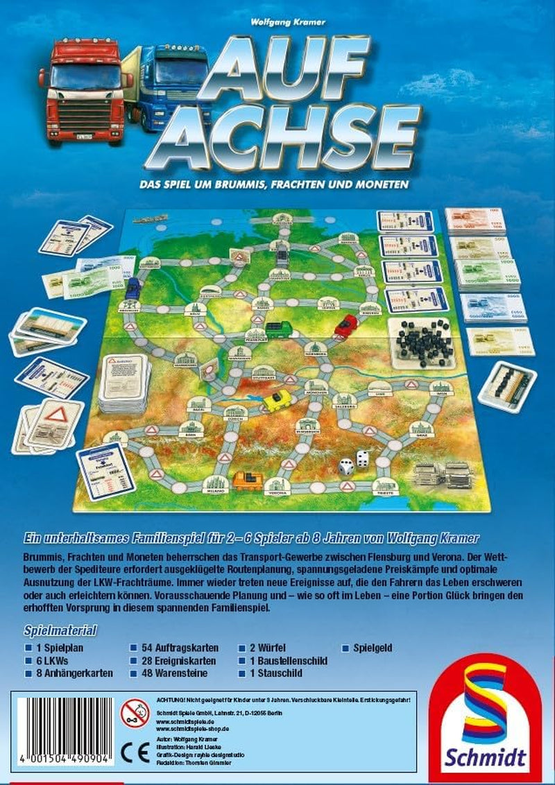 Schmidt Spiele 49090 - Sur la route, jeu de l'année 1987, bleu