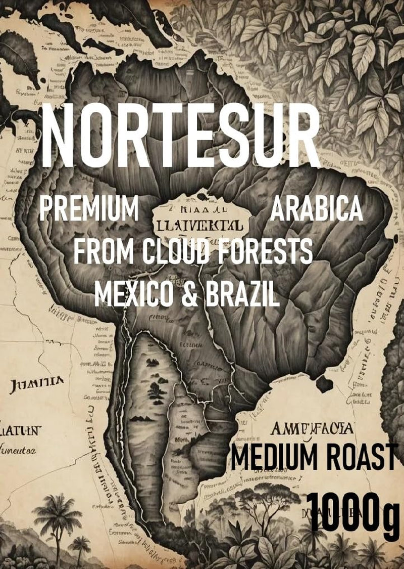 Café Norte Sur, café fort pour mouture quotidienne. 100% Arabica du Mexique et du Brésil.