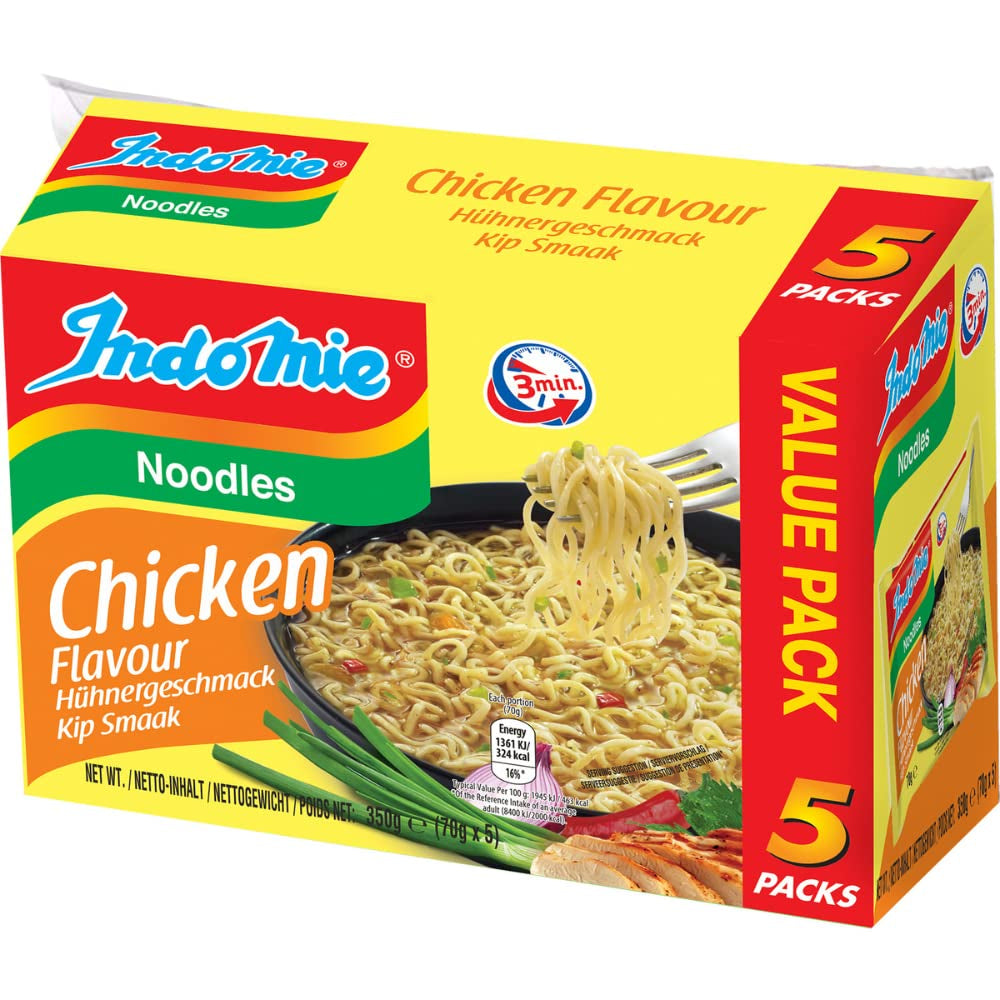 INDOMIE - Nouilles instantanées aux crevettes, paquet de 5 - (1 x 5 x 70 g)