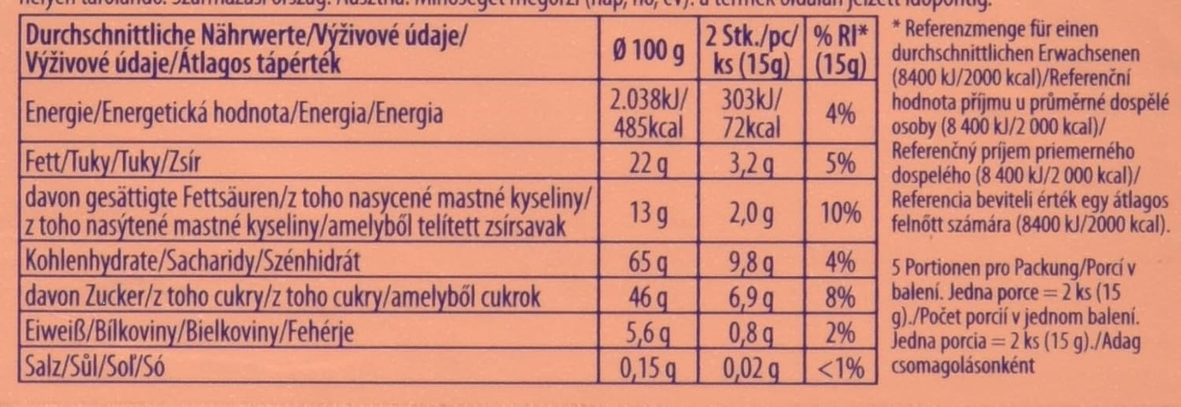 Gaufres napolitaines, 75 g