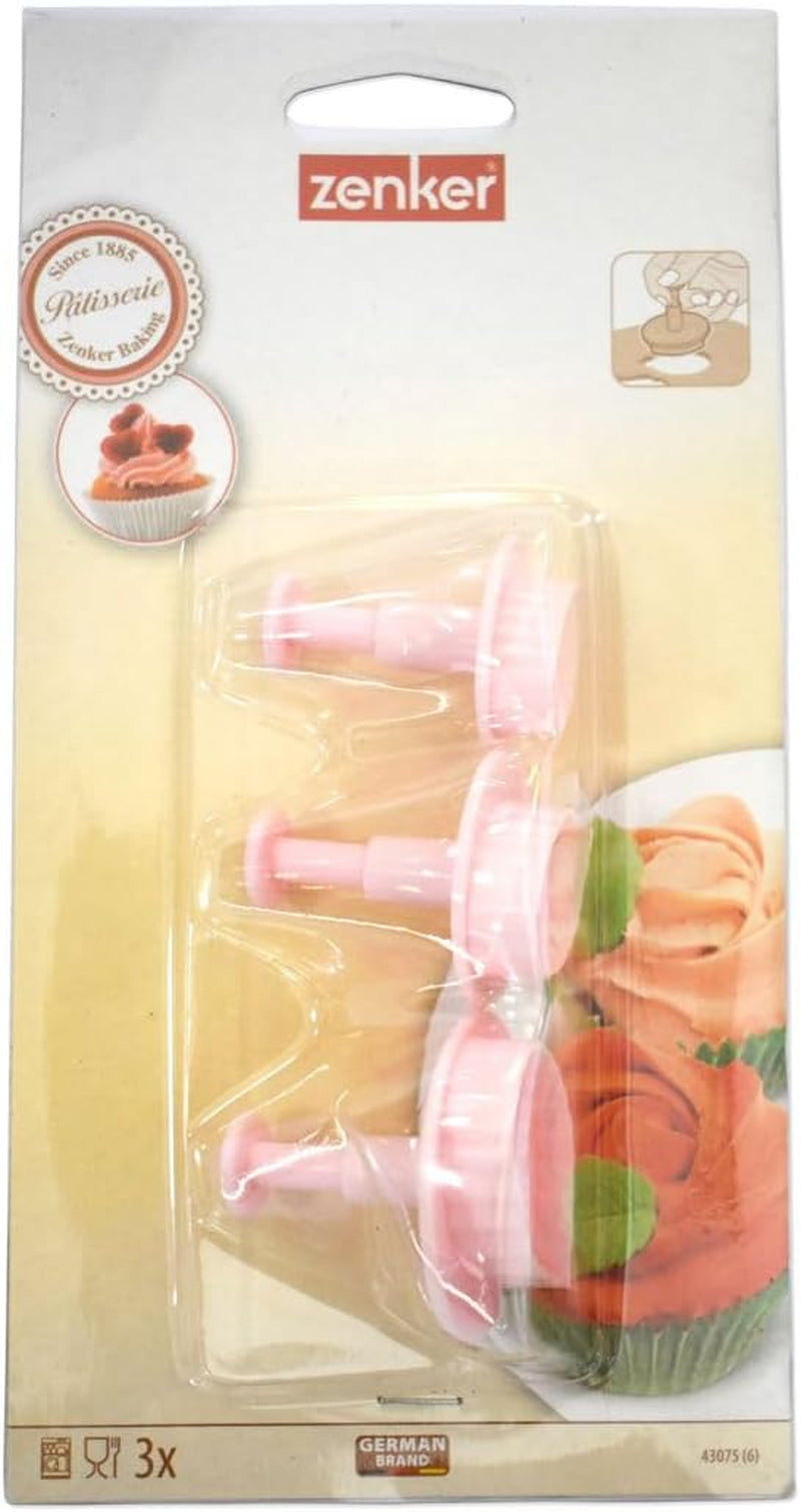 Ensemble d'emporte-pièces Zenker "Leaf" 3 pièces SWEET SENSATION, emporte-pièce estampé (couleur : rose givré), quantité : 1 lot, 3 pièces