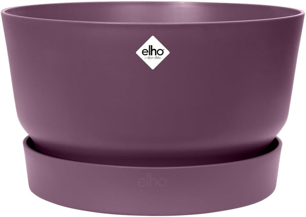 elho Greenville Bowl 33 - Ghiveci de flori pentru exterior - 100% plastic reciclat - Ø 32,5 x H 19,4 cm - Gri/Beton viu