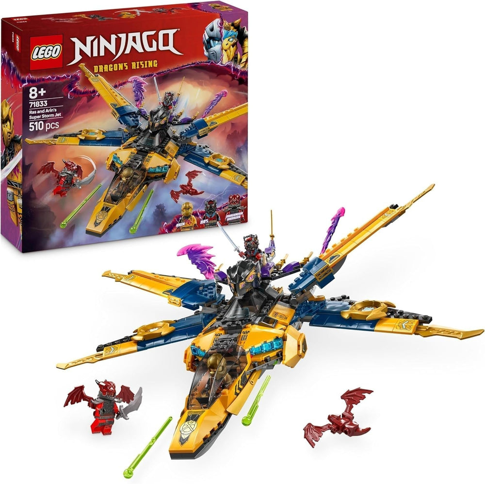 Le Super Storm Flyer LEGO NINJAGO de Ras et Arin - Jouet avec drone, tireurs, lames et moteurs - Incl. 3 figurines de jeu de rôle Ninja - Ensemble de construction pour garçons et filles à partir de 8 ans 71833 Ensembles de construction Besuche den LEGO-Store Default Title