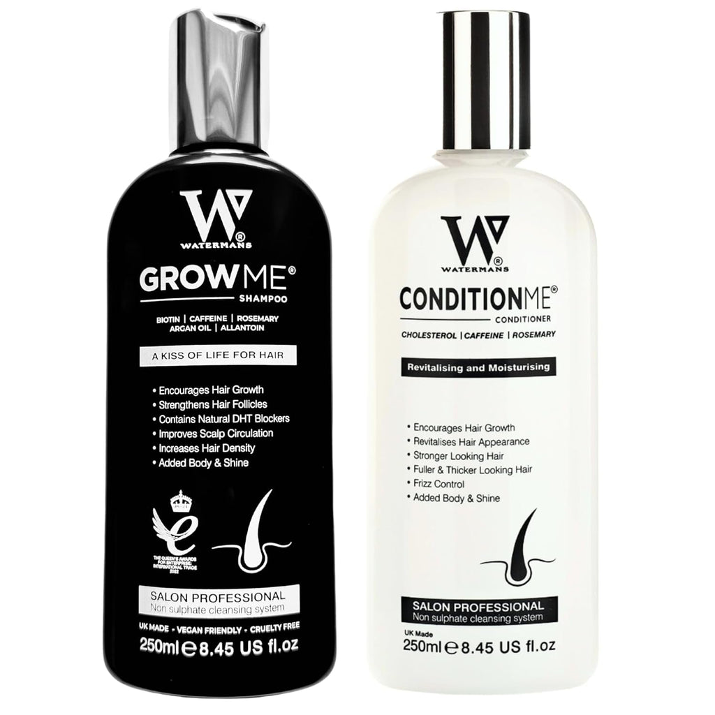 Șampon pentru creșterea părului, balsam pentru creșterea părului Watermans, biotină, ulei de argan, alantoină, rozmarin, niacinamidă B3, proteine de lupin cu multe alte vitamine pentru creșterea părului. Ingrijirea parului Naty Shop Titlu implicit