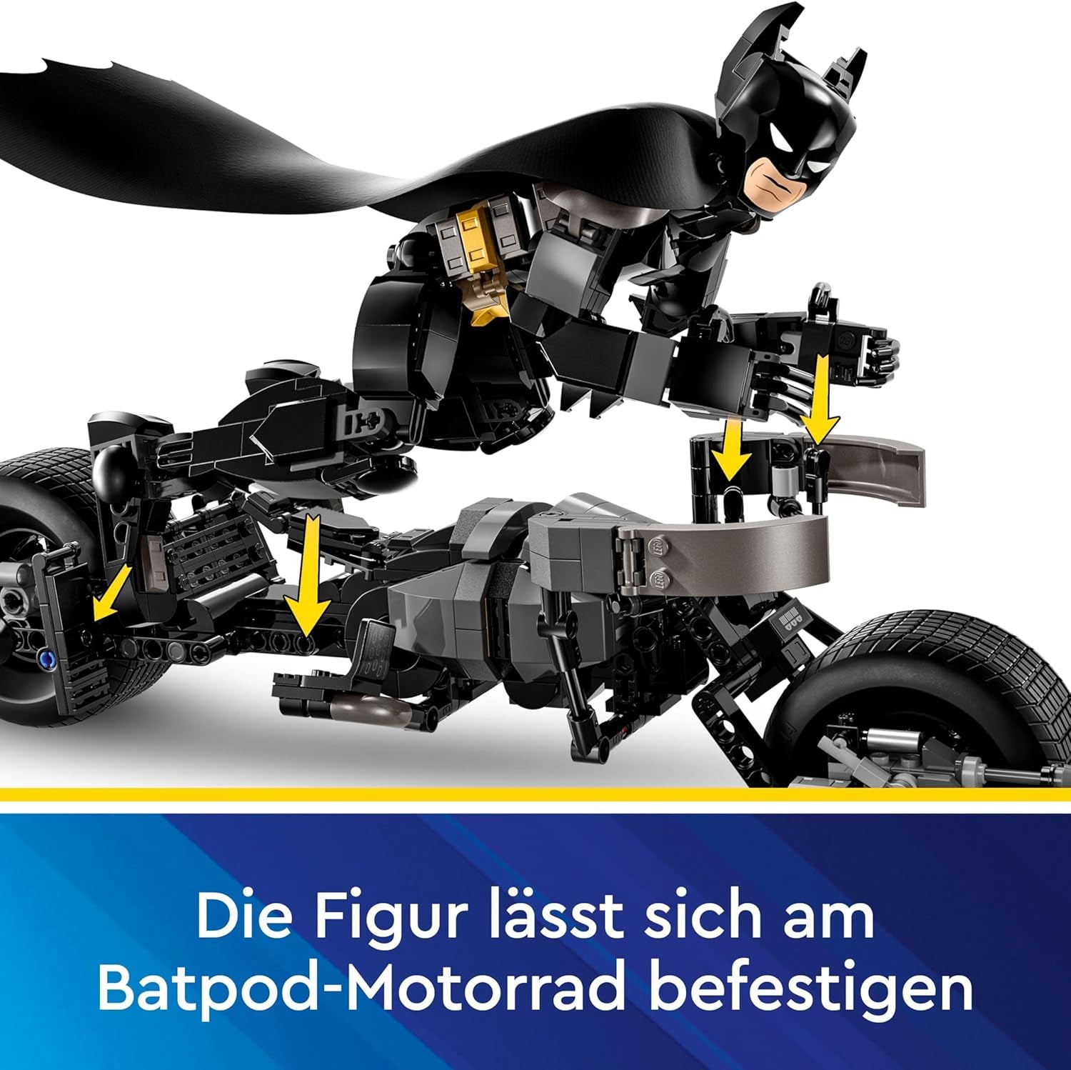 LEGO DC Batman : blocs de construction Batman avec Batpod, jouet du film de super-héros, ensemble de jeu d'aventure pour enfants, cadeau pour garçons et filles 76273 Jeux de construction Besuche den LEGO-Store
