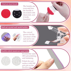 288 Ensemble de formes d'ongles doubles, ensemble de nail art double forme, 12 formes d'extension d'ongles, formes d'ongles en gel, adaptées aux débutants et aux manucures