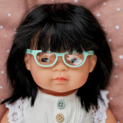 Lunettes de poupées Miniland pour chiots de 38 cm, turquoise