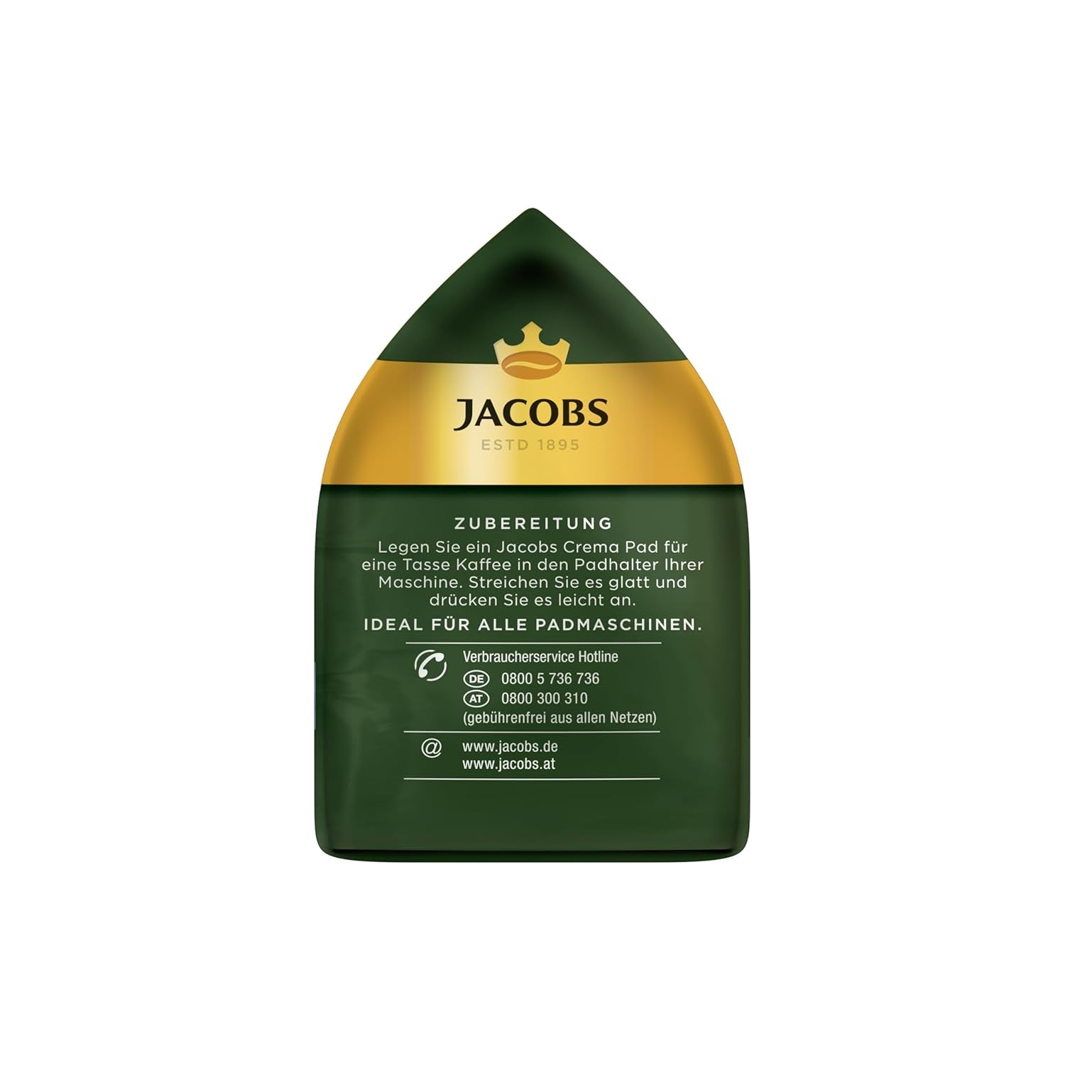 Jacobs Pads Crema Mild, tampons compatibles Senseo, 5 x 18 Getränke, 90 Kaffeepads