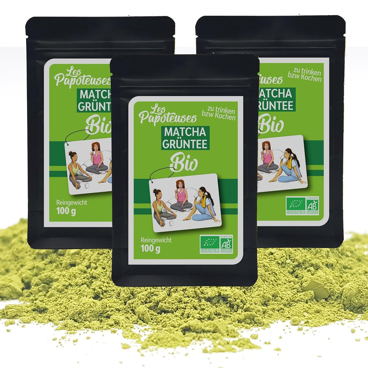 | Matcha pulbere bio 100 g | Ceai verde Matcha pulbere Ceremonial Grade | 100% natural și calitate premium | Ceai detoxifiant | Compatibil cu setul Matcha, tel, bol și pahar.