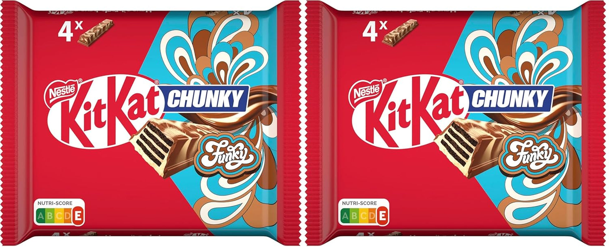 Nestlé Chunky Funky Gaufrette croustillante au chocolat au lait Multi Pack 2 Pack (4 x 40 g chacun)