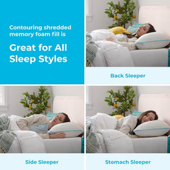 Oreiller en mousse à mémoire de forme gel standard Linenspa blanc Naty Shop Oreillers standard