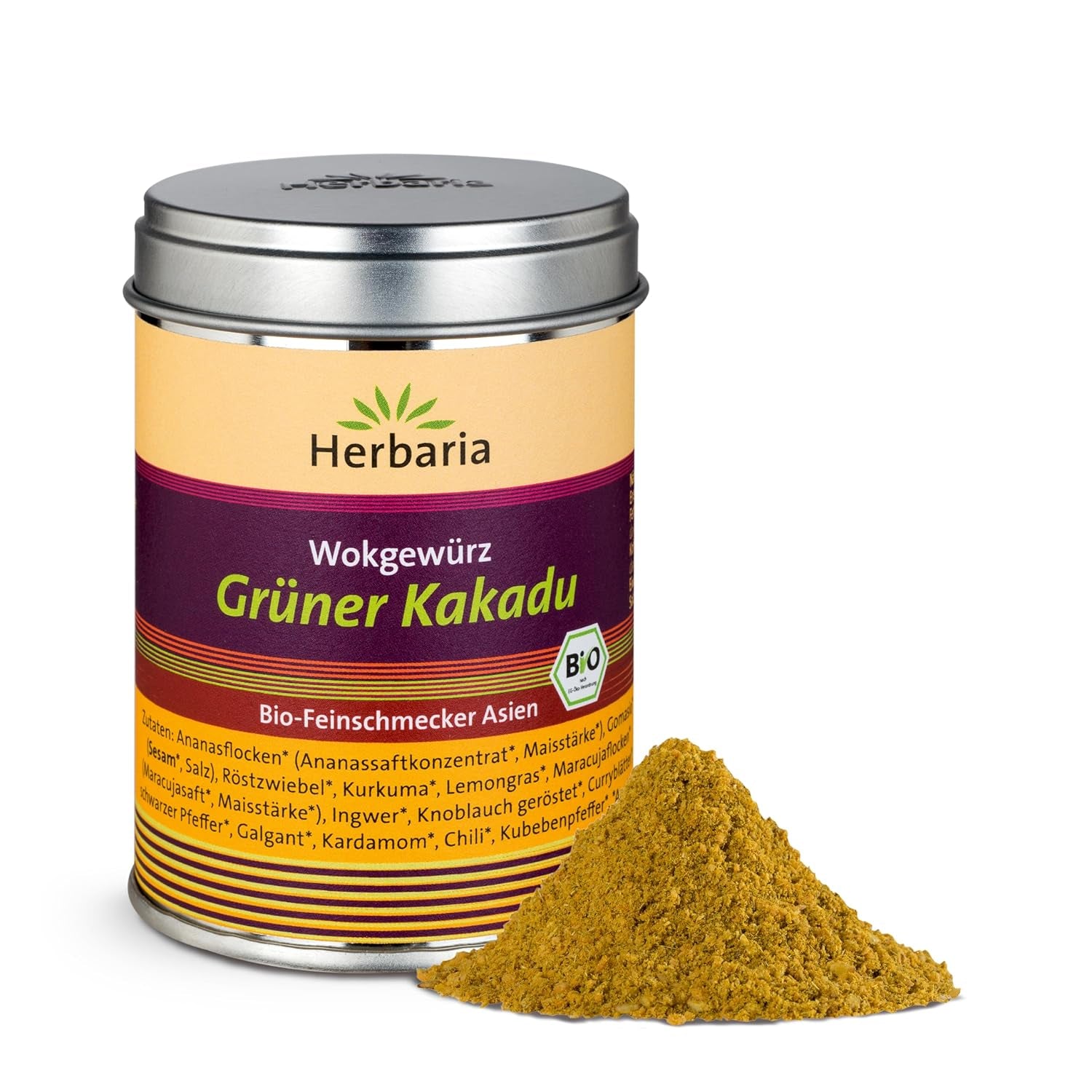 Herbaria Good Old Mild Curry bio 80g M-Dose – Currypulver, Currymischung - Bio-Gewürzmischung für klassische Curry-Spezialitäten z.B. Currywurst - erlesenen Ingrédient dans nachhaltiger Aromaschutz-Dose