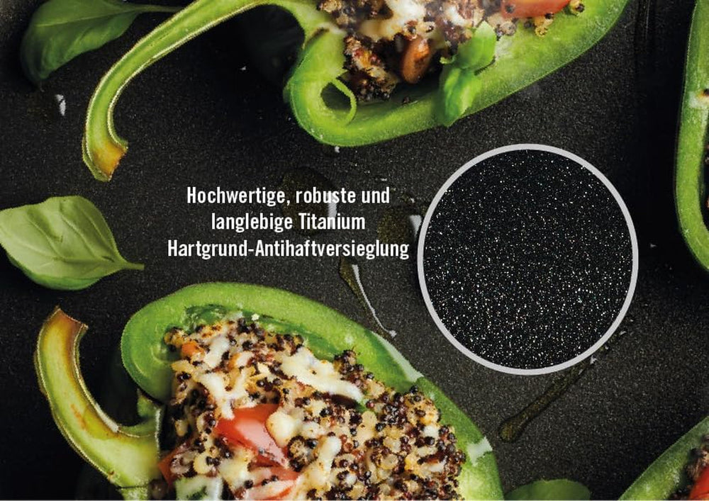 Poêle plate Woll Nowo Titanium - Induction, hauteur 5 cm, poignée amovible - pour tous types de feux, Fonte d'aluminium, revêtement antiadhésif Casseroles et poêles Naty Shop