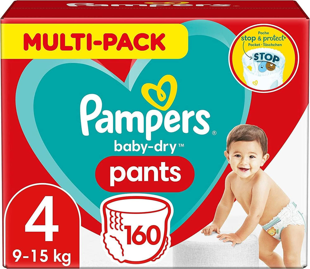 Pampers Windeln Pants Größe 5 Baby-Dry, 160 Windeln, 12Kg-17Kg, 360° Fit Hilft, Auslaufen Zu Verhindern Mother and Child Naty Shop 4 (160 pcs) Classique
