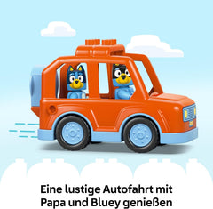 LEGO DUPLO Bluey : Transporter les enfants avec Bluey - Jeu de jeu pour petits enfants - Avec voiture de jeu et 2 figurines - Jeux pour enfants et jeunes à partir de 2 ans - 10458