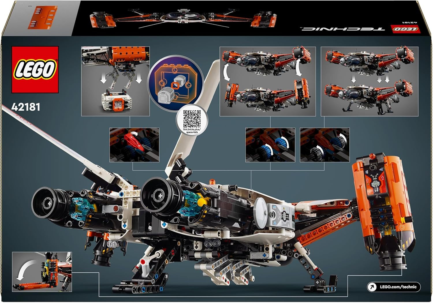 LEGO Technic Vtol Space Transporter LT81, ensemble de construction spatiale, jouet spatial, vaisseau spatial, coffret de jeu Mini Rover, cadeau pour garçons et filles de plus de 10 ans 42181 Ensembles de construction Besuche den LEGO-Store